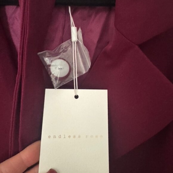 Endless Rose Belted Blazer Wine Color NWT - Picture 3 of 6